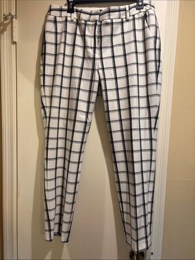 Express White and Black Windowpane Dress Pants